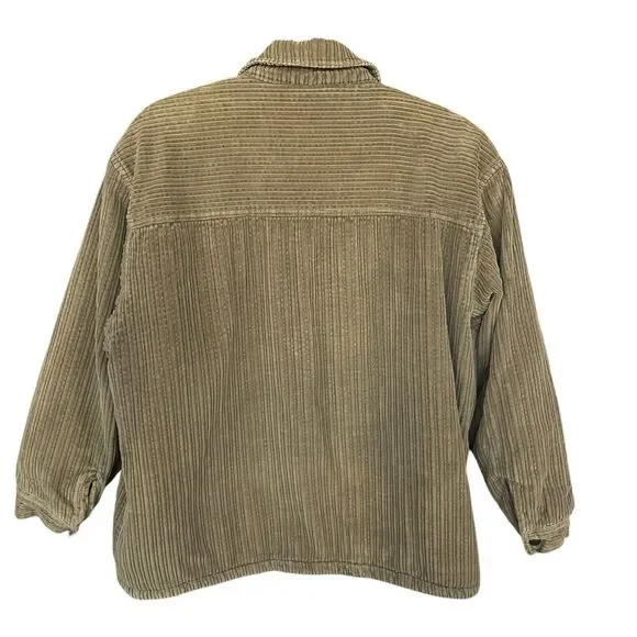 Vintage Protest Corduroy Jacket Mens Large Full Zip Skate Grunge‎ Sherpa Lined